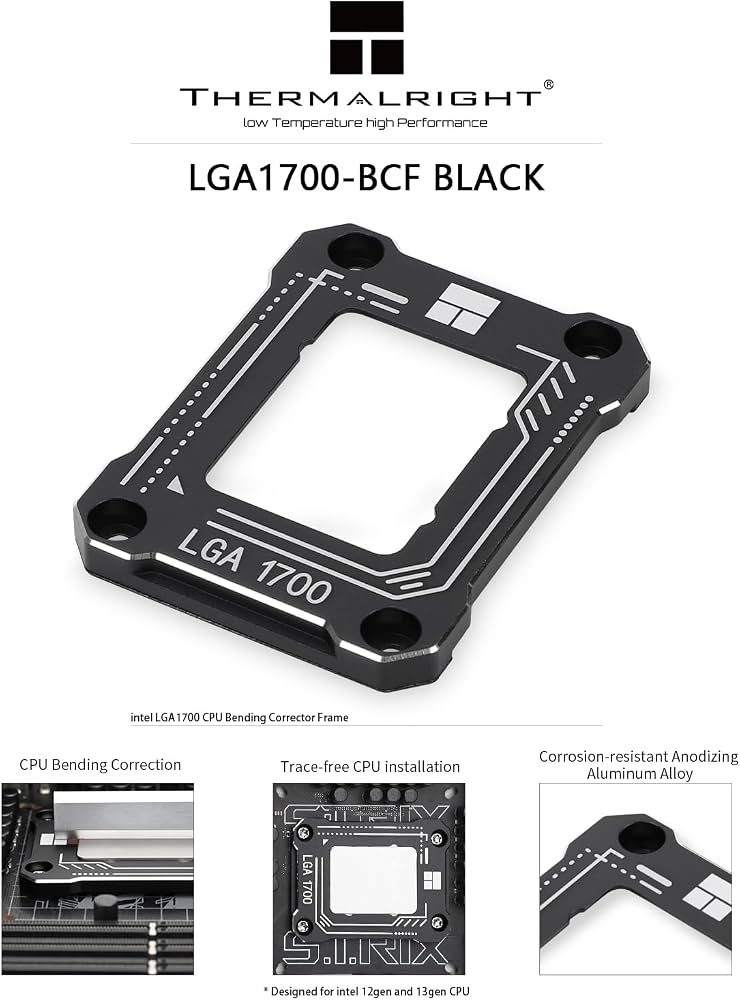 MARCO DE CONTACTO DE CPU THERMALRIGHT INTEL LGA1700 ALUMINIO BLACK - foto 2
