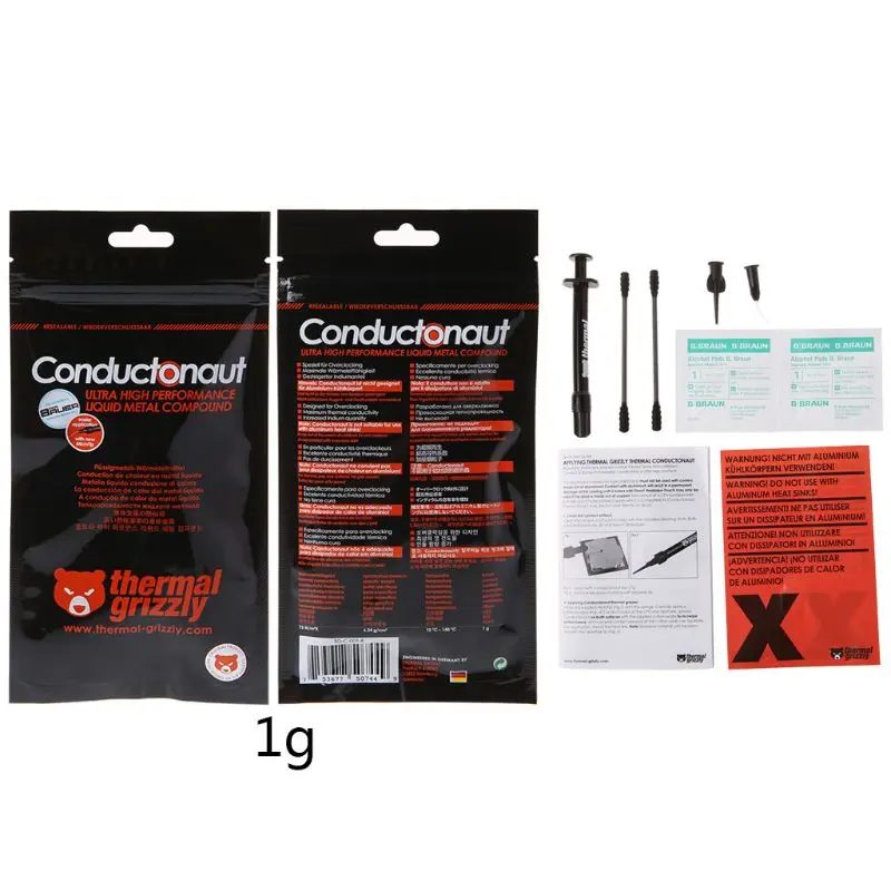 METAL LIQUIDO THERMAL GRIZZLY CONDUCTONAUT 73 W-mK 1G - foto 4