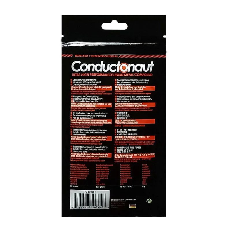 METAL LIQUIDO THERMAL GRIZZLY CONDUCTONAUT 73 W-mK 5G - foto 2