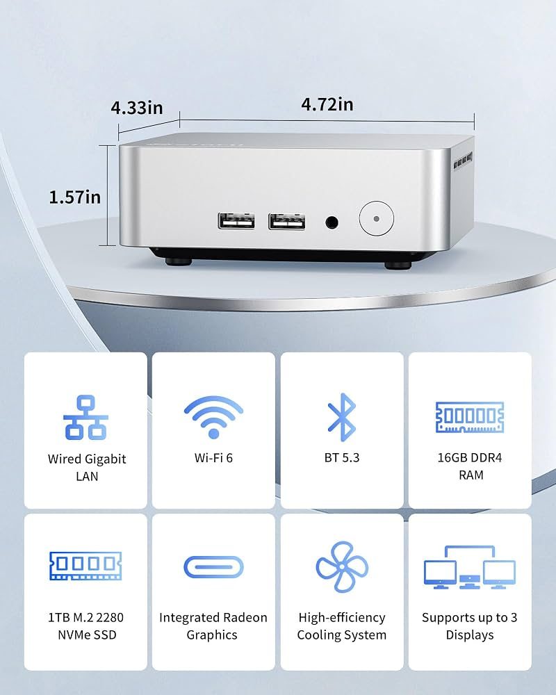 MINIPC GETORLI RYZEN 5 3550H - 16GB-500GB M.2 SSD - foto 4