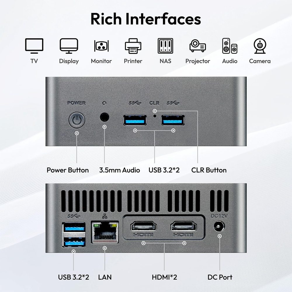MINIPC N150 13th YXK S25 ULTRA - 16GB-500GB M.2 SSD - foto 2