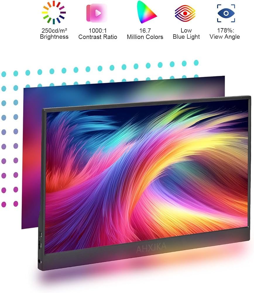 MONITOR PORTABLE AHXJKA 15.6'' - 1080P FHD IPS 60HZ FUNDA - foto 2