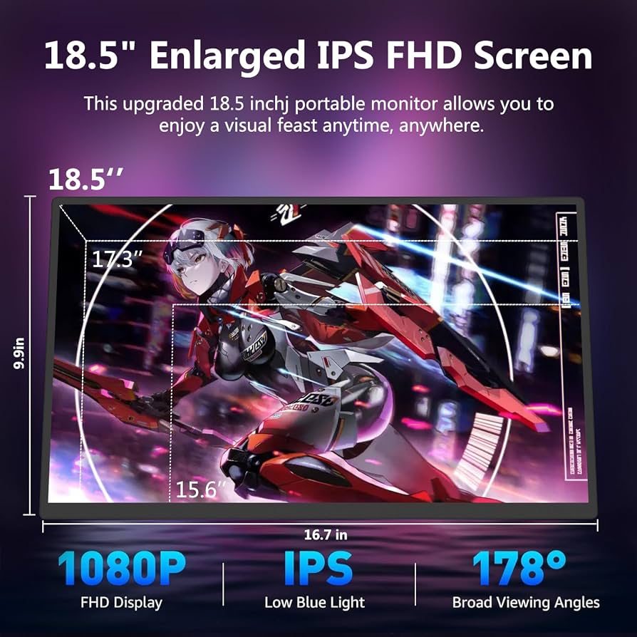 MONITOR PORTABLE SILOBAN 18.5'' - 1080P FHD IPS 120HZ - foto 3