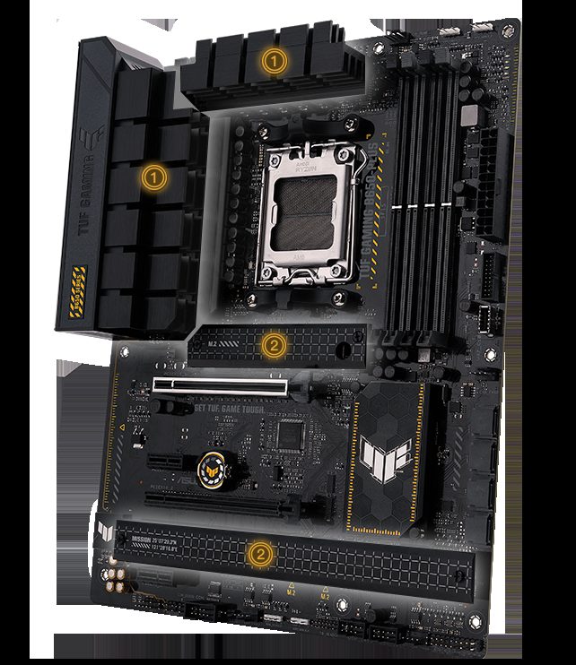 PLACA MADRE B650 ASUS TUF GAMING PLUS WIFI - AMD AM5 - foto 2