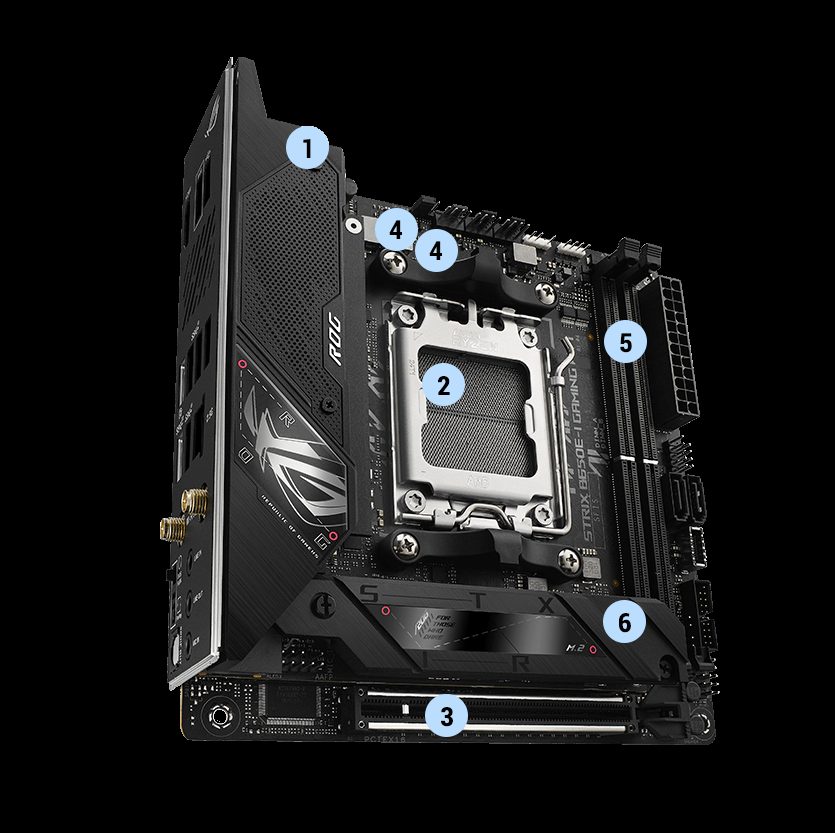 PLACA MADRE B650E-I ASUS ROG STRIX GAMING WIFI MINI ITX- AMD AM5 - foto 2