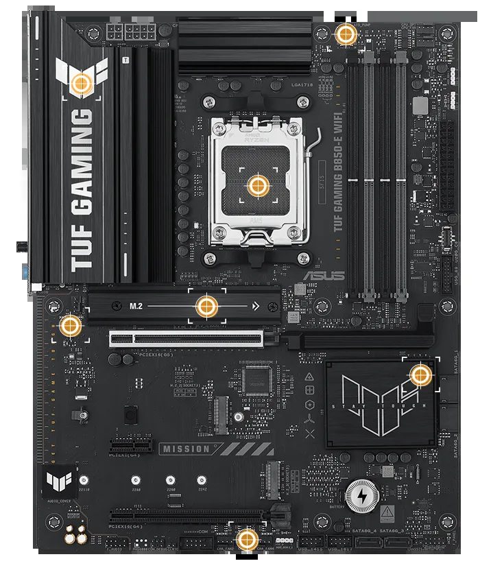 PLACA MADRE B850-E ASUS TUF GAMING WIFI - AMD AM5 - foto 2