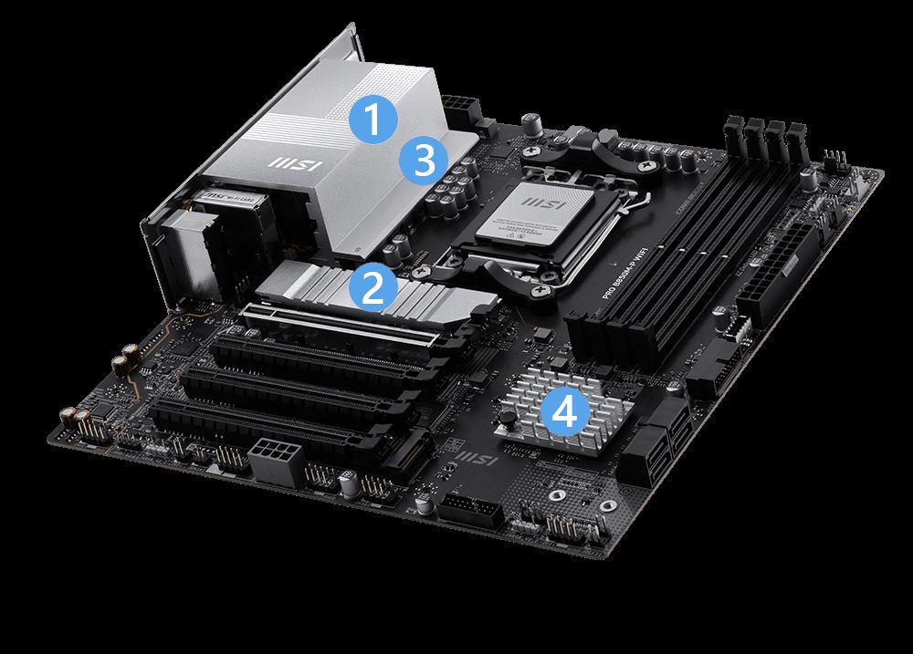 PLACA MADRE B850M-P MSI PRO WIFI - AMD AM5 - foto 3