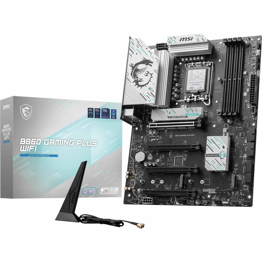 PLACA MADRE B860 MSI GAMING PLUS WIFI WHITE - INTEL LGA 1851 - foto 2