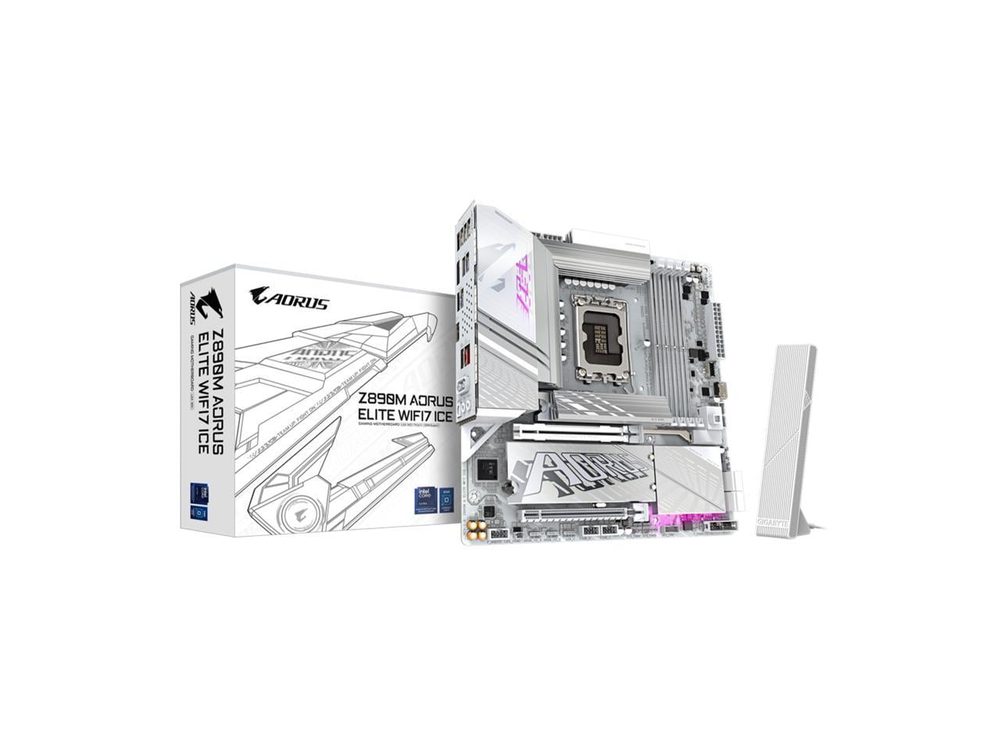 PLACA MADRE B860M GIGABYTE AORUS ELITE WIFI6E ICE - INTEL LGA 1851 - foto 2