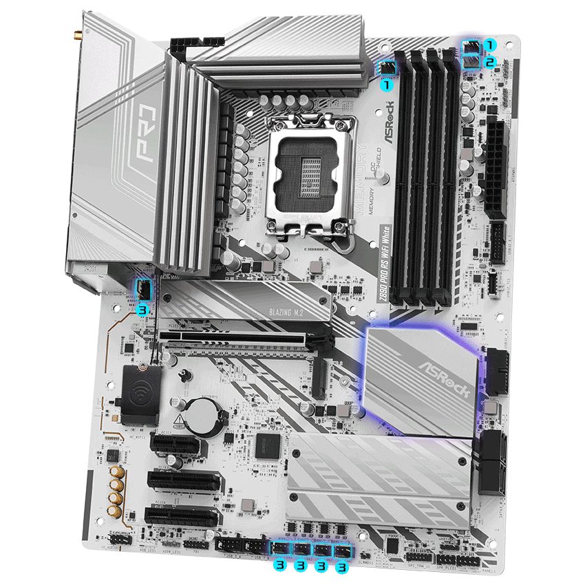 PLACA MADRE Z890 ASROCK PRO RS WIFI - INTEL LGA 1851 - foto 2