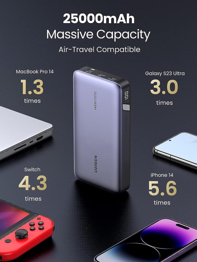 POWER BANK UGREEN 25000MAH FAST CHARGING USB-C 145W - foto 4