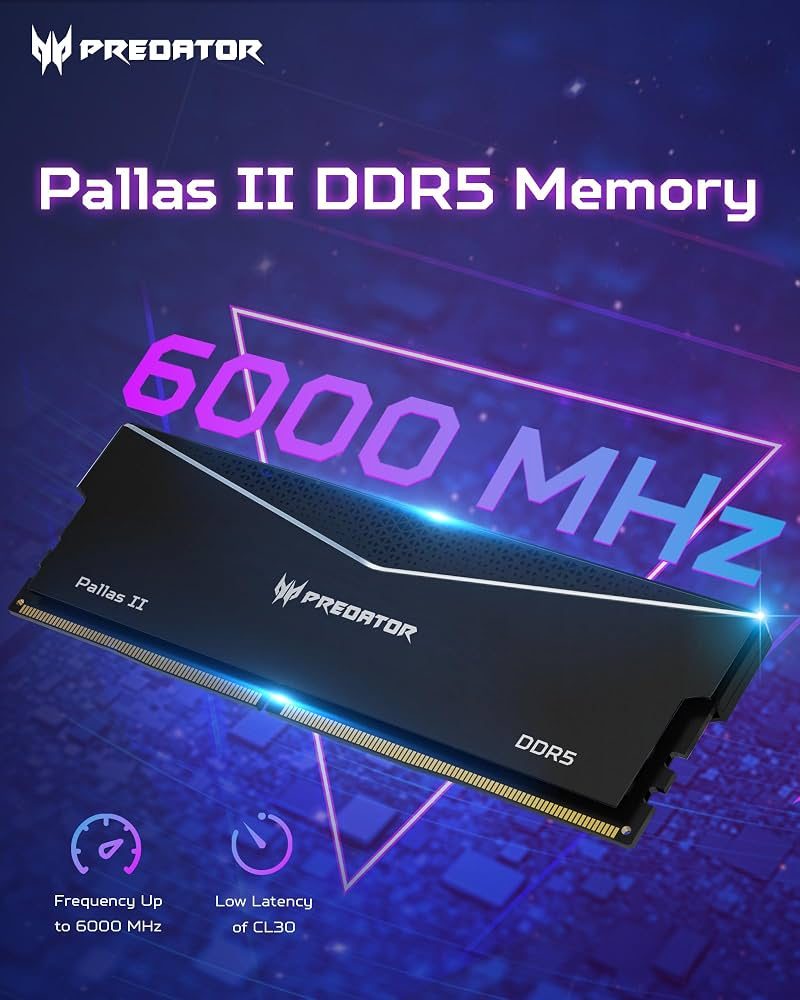 PREDATOR PALLAS II 2X16GB 6000MHZ CL30 BLACK - foto 2