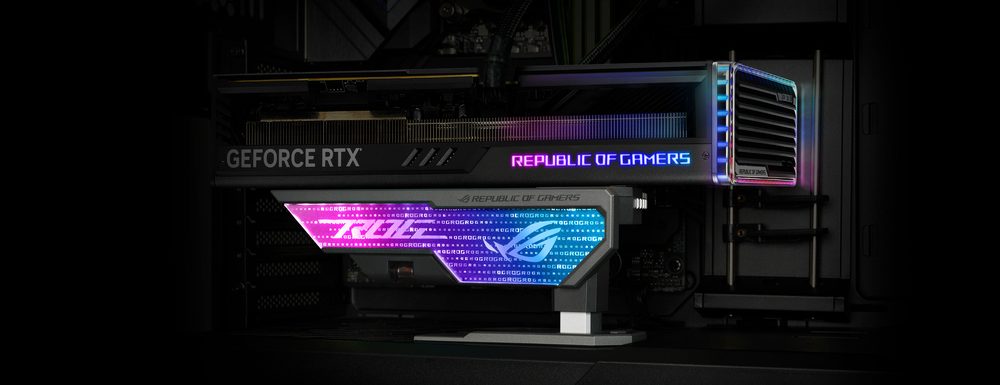 SOPORTE PARA TARJETA DE VIDEO ASUS ROG HERCULX ARGB BLACK - foto 2