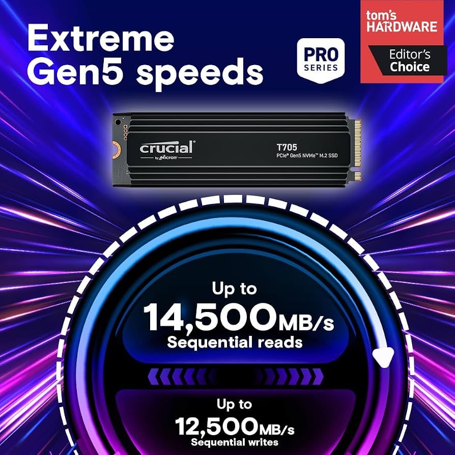 SSD 2TB CRUCIAL T705 14,5000MB-s CON DISIPADOR - foto 4
