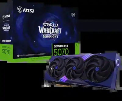 TARJETA DE VIDEO NVIDIA GEFORCE RTX 5070 MSI 12GB WORLD WARCRAFT MIDNICHT VOID OC - foto 2