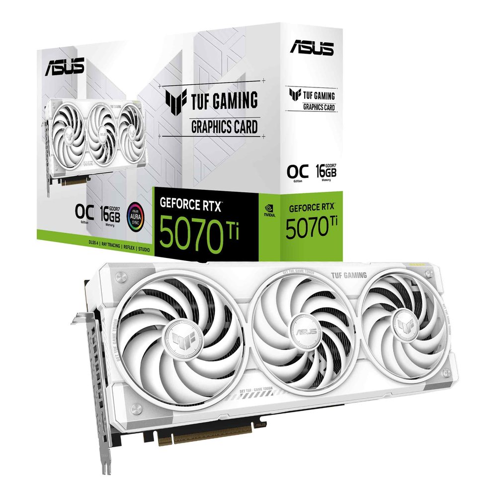 TARJETA DE VIDEO NVIDIA GEFORCE RTX 5070TI ASUS TUF 16GB OC WHITE - foto 2