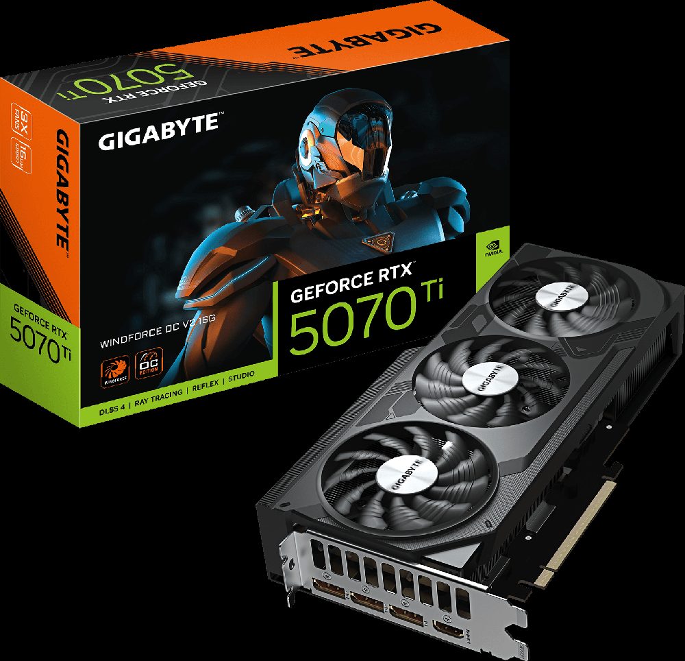 TARJETA VIDEO NVIDIA GEFORCE RTX 5070TI GIGABYTE WINDFORCE - 16GB - foto 3