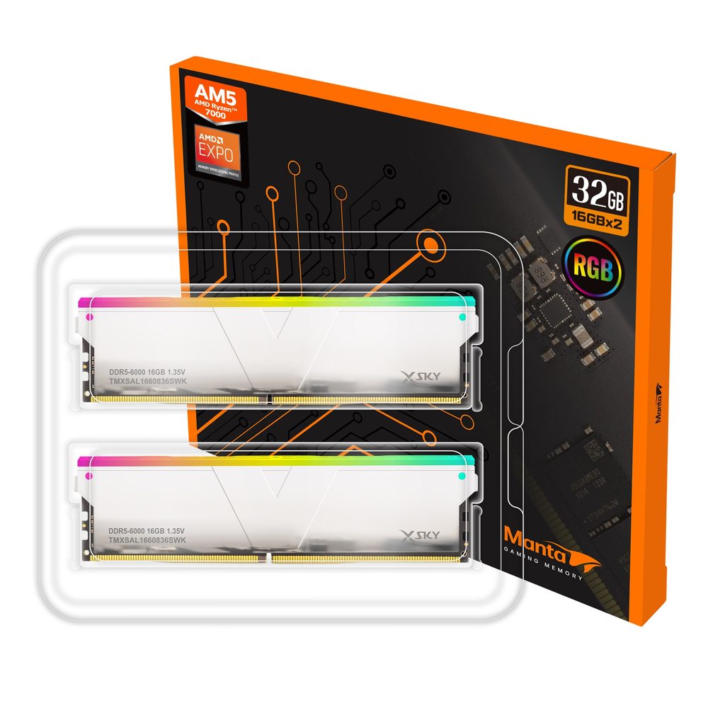 V COLOR MANTA XSKY KIT 32GB 6000MHZ CL28 NEGRO RGB - foto 2